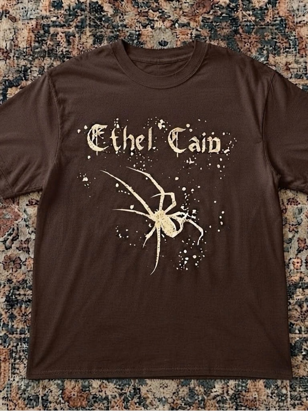 Gildan Black Tee with Gold Spider & 'Ethel Cain' Print